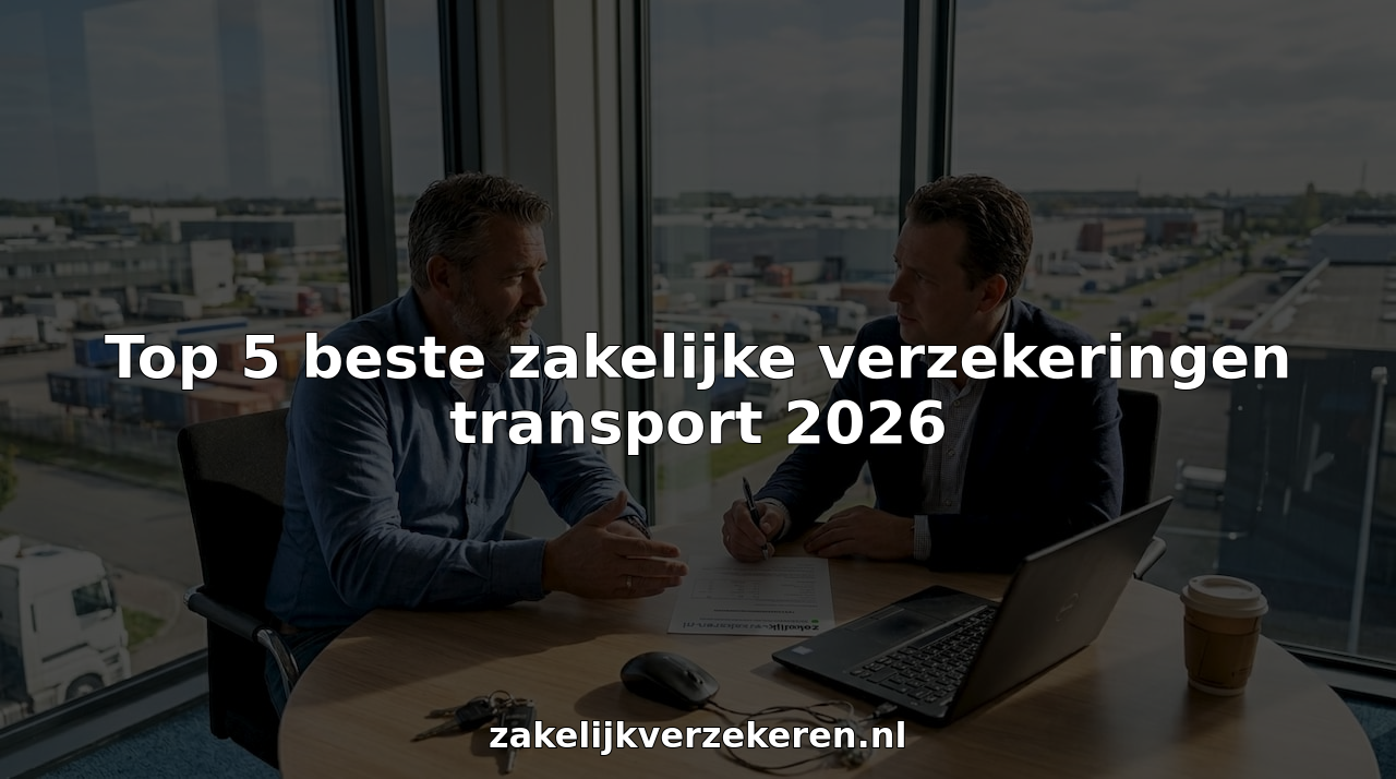 Ondernemers overleggen op kantoor over transportverzekeringen.