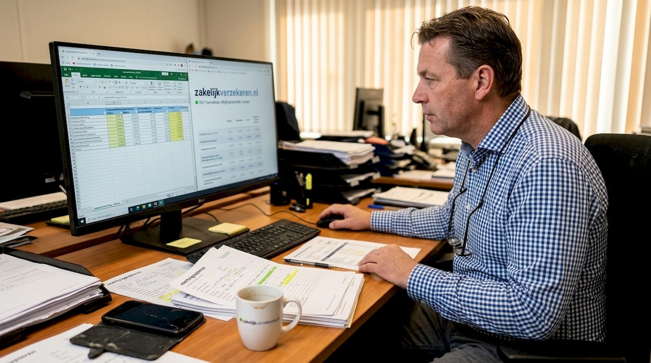 Man vergelijkt offertes voor wagenparkkorting op kantoor