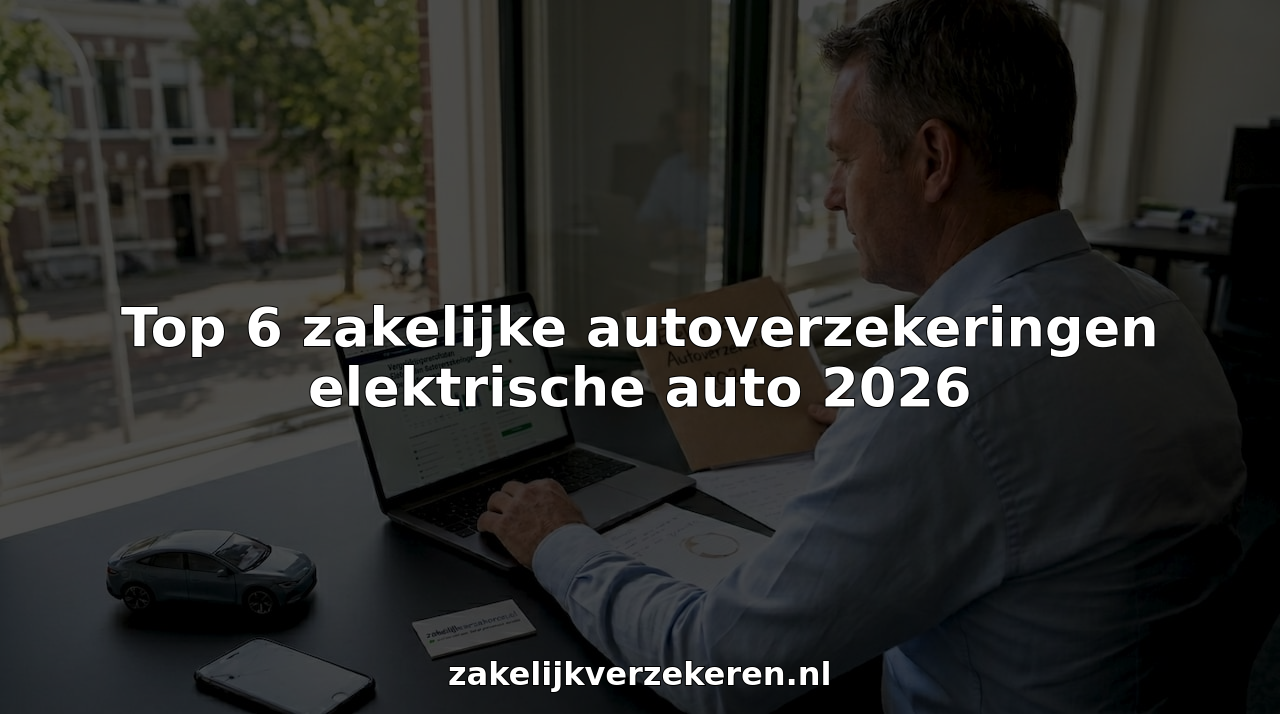 Een ondernemer verdiept zich aan zijn bureau in de mogelijkheden voor autoverzekeringen voor elektrische voertuigen.