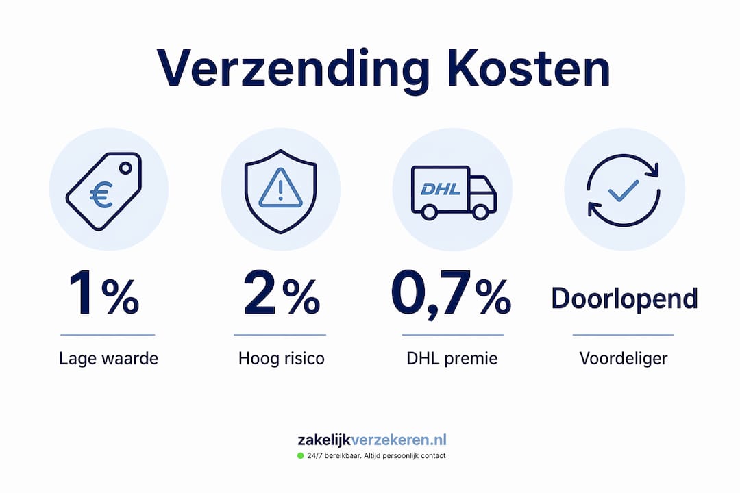 Infographic met een overzicht van de kostenpercentages voor transportverzekering