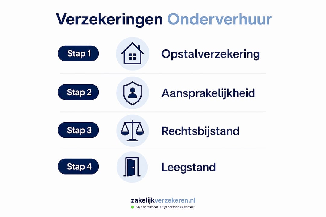 Infographic: stappenplan verzekeringen bij onderverhuur