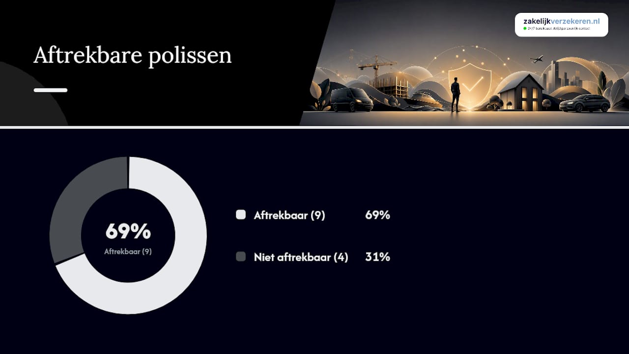Schematisch overzicht van zakelijke verzekeringen die je kunt aftrekken