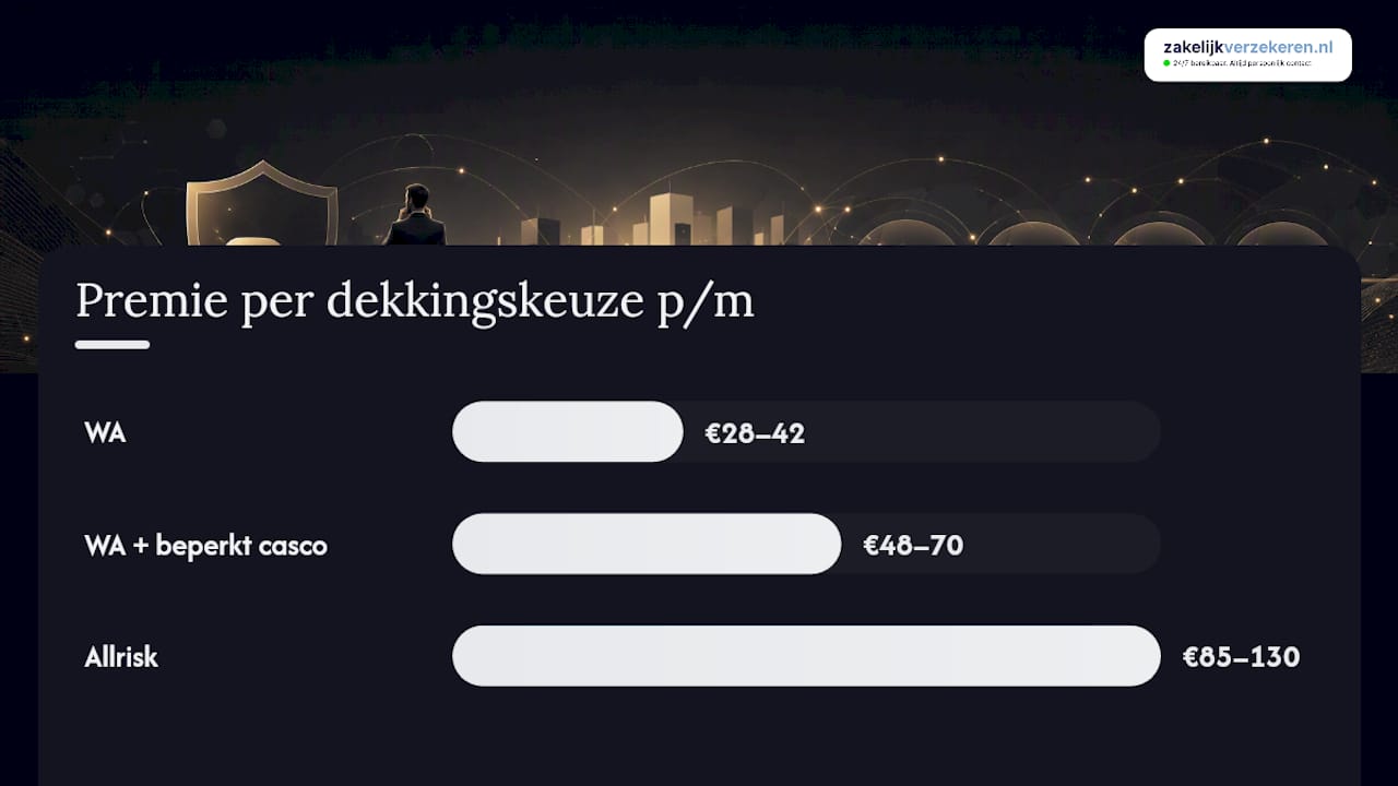 Overzichtelijke grafiek met een vergelijking van de maandelijkse verzekeringspremies per type dekking