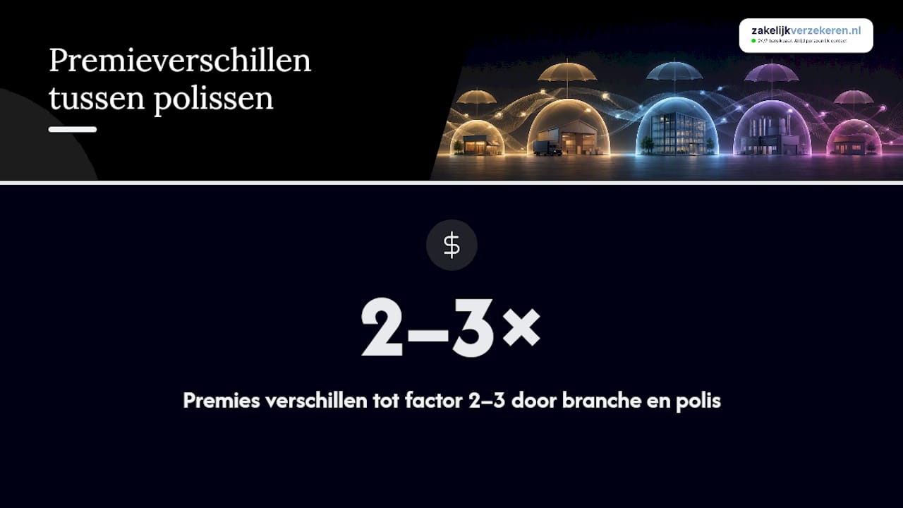 Vergelijkingsgrafiek van verzekeringspremies per sector