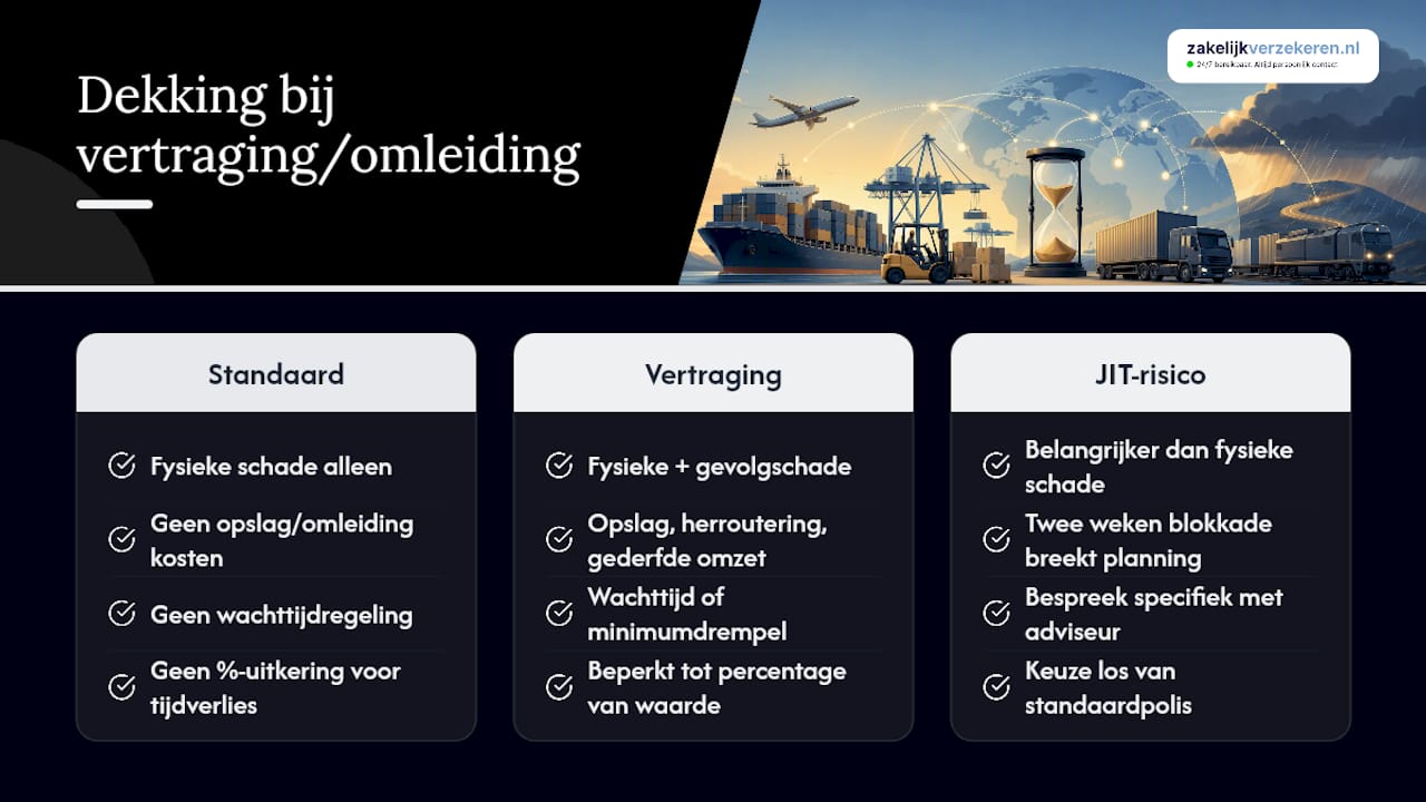 Verzekering voor extra kosten door vertraging of omleiding — overview diagram