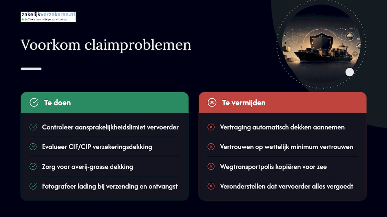Welke misverstanden leiden tot problemen bij een claim? — overview diagram