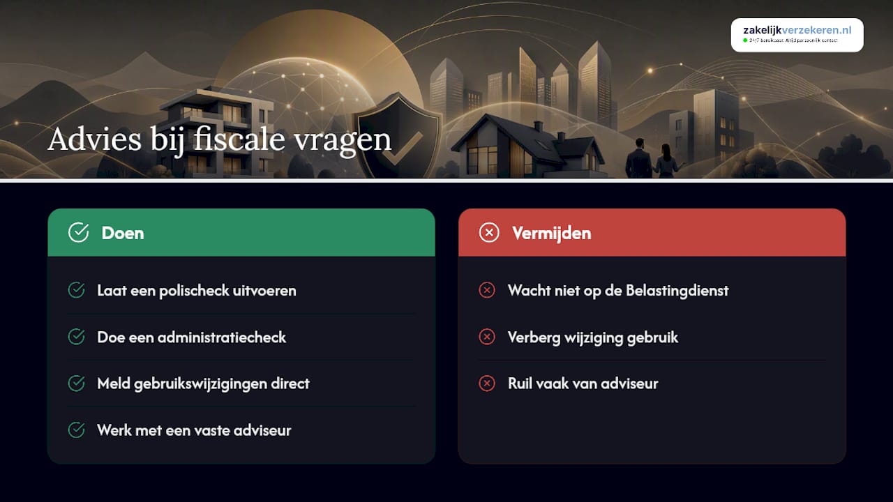 Ons advies bij fiscale vragen over vastgoedverzekeringen — overview diagram