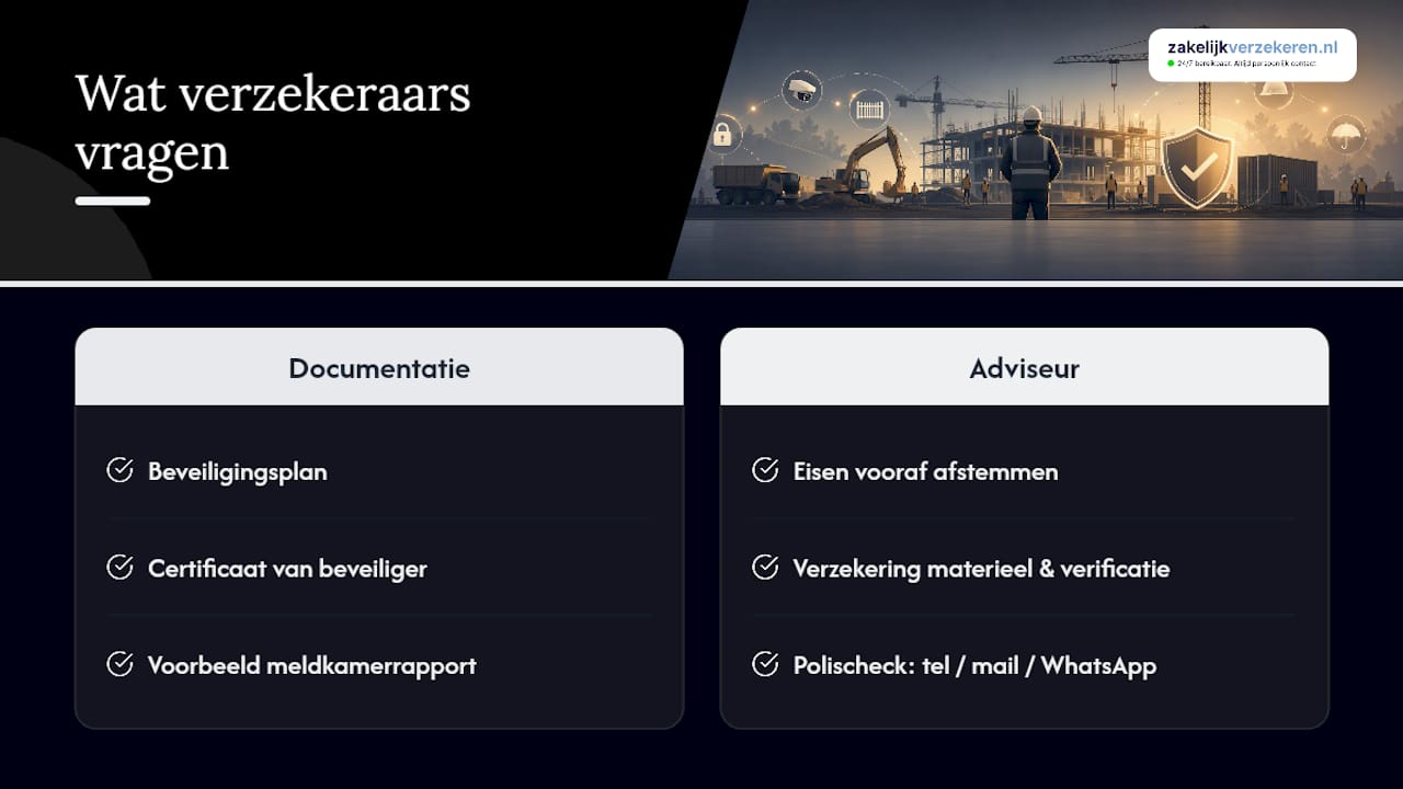 Wat wordt standaard gevraagd bij bouwprojecten? — overview diagram