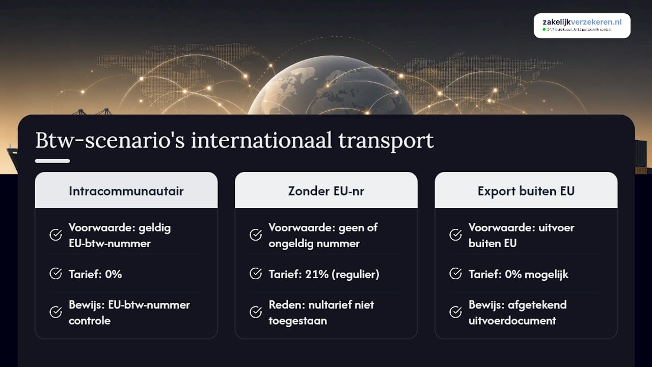 BTW-scenario's voor internationaal transport