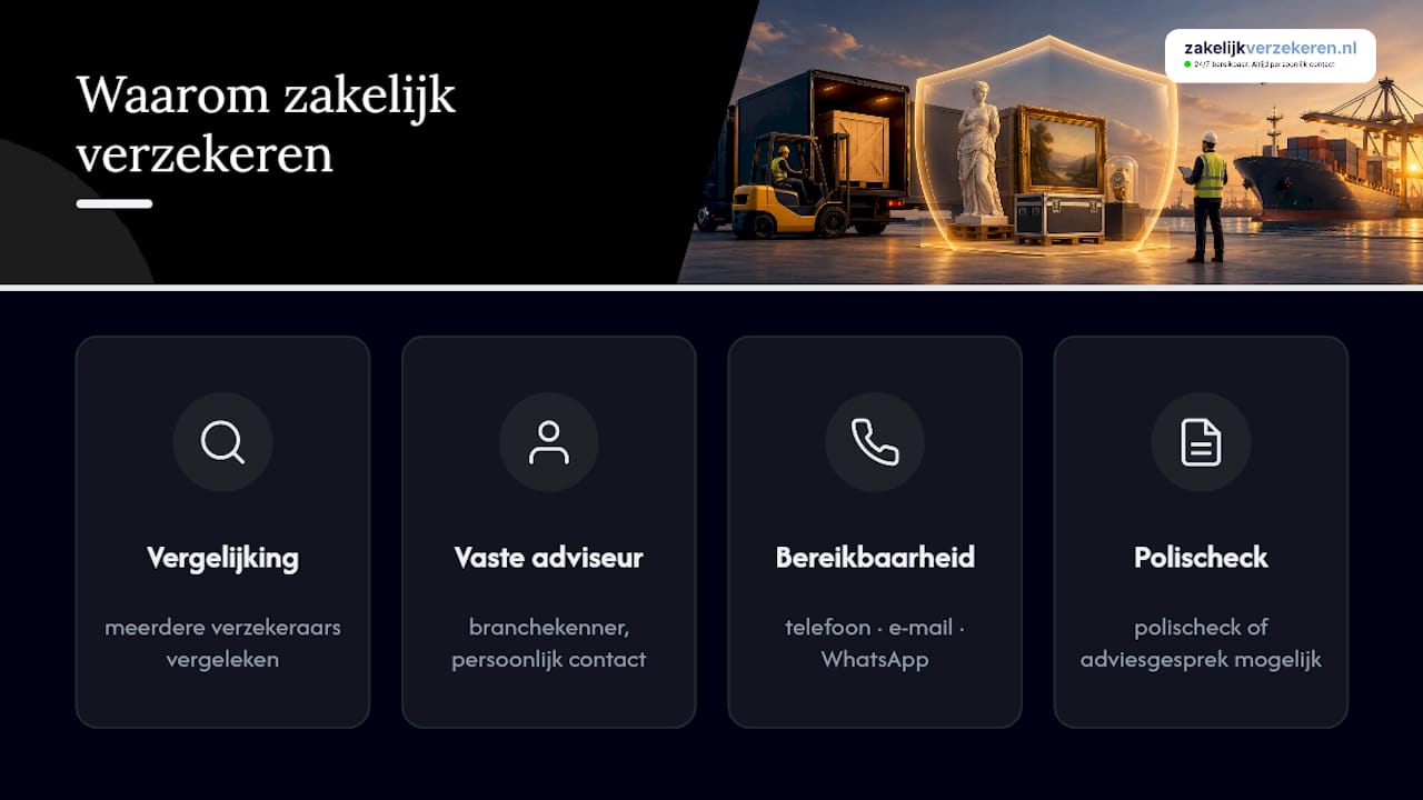 Waarom Zakelijkverzekeren voor transport van waardevolle goederen — overview diagram