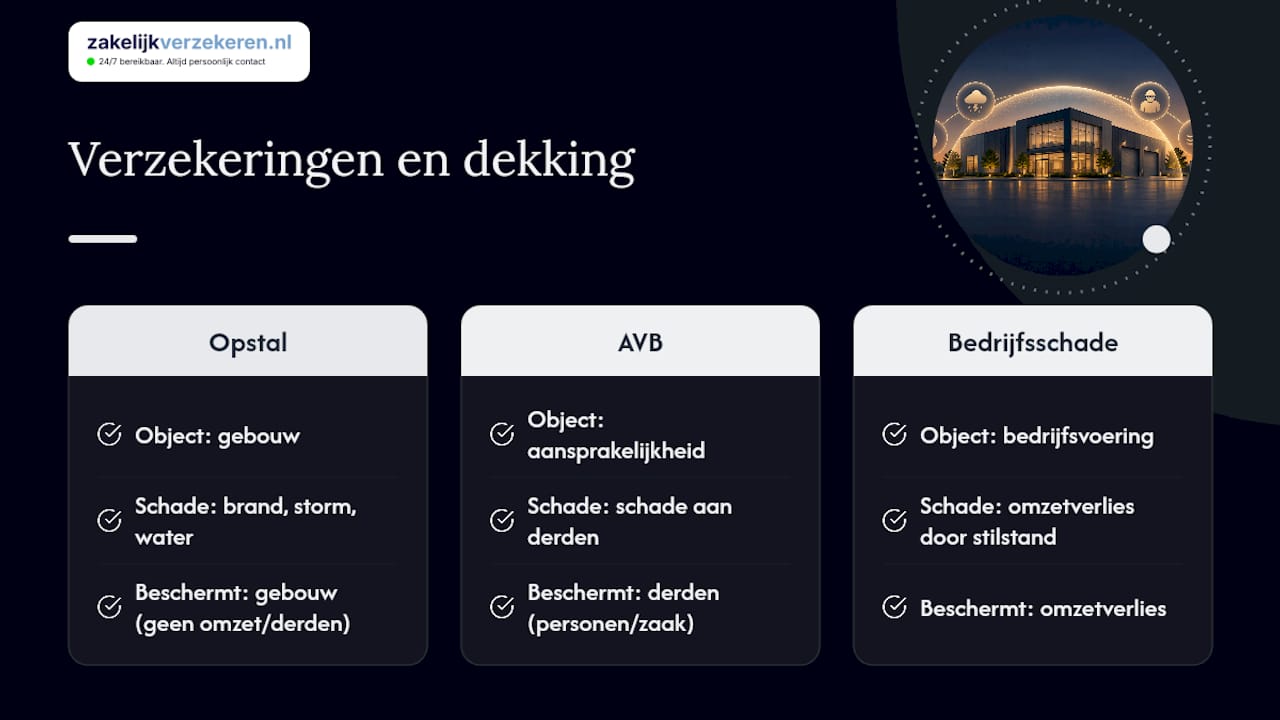Vergelijking van drie zakelijke verzekeringen