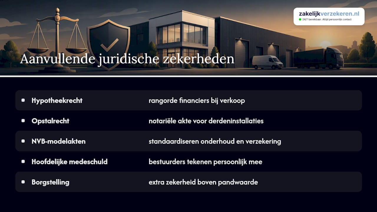 Aanvullende zekerheden en notariële voorwaarden bij de financiering — overview diagram