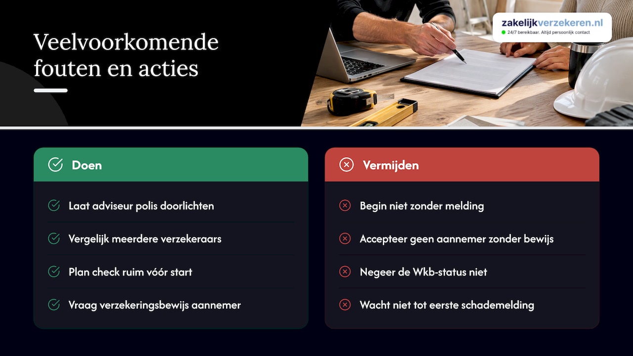 Wat gaat er vaak mis bij de verzekering van een renovatie? — overview diagram